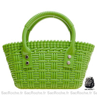 Sac Main Femme Plastique - modèle Vert / 19x14x8cm - Sac Roche ™