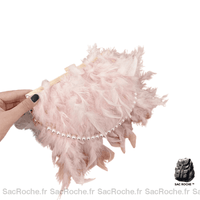 Sac Main Femme Plume - Léger & Chic - modèle Rose - Sac Roche ™