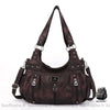 Sac Main Femme Poches Multiples Café / 37X13X31Cm À