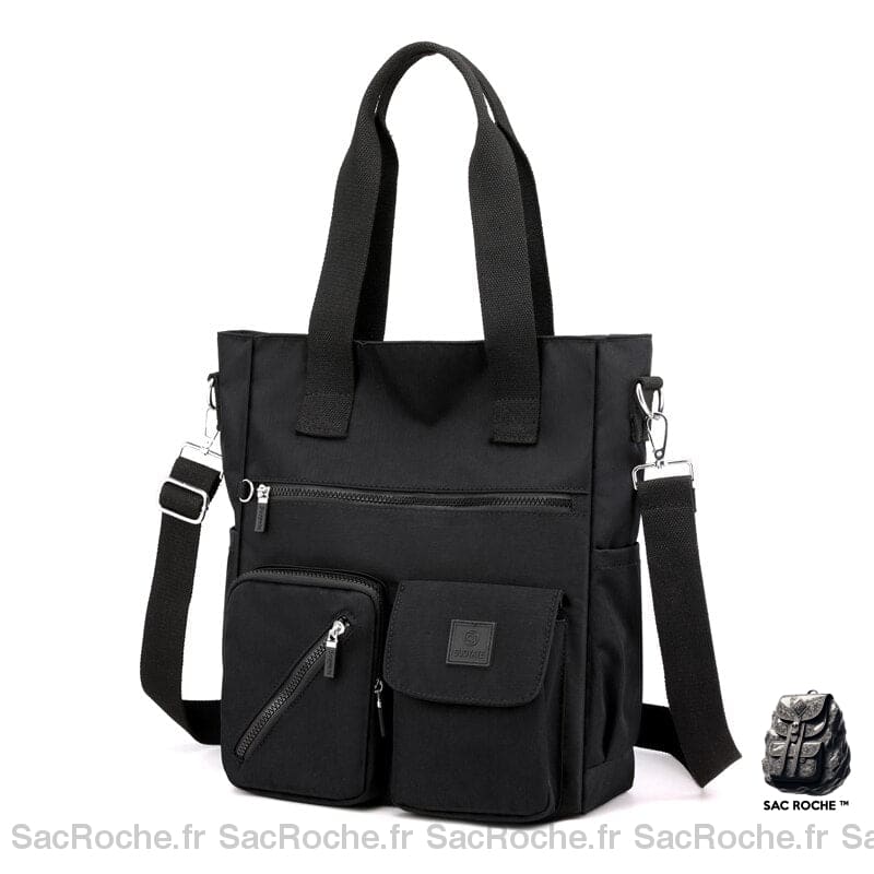 Sac Main Femme Poches Multiples Noir / 36X30X14Cm À Main Femme