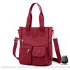 Sac Main Femme Poches Multiples Rouge Foncé / 36X30X14Cm À Main Femme