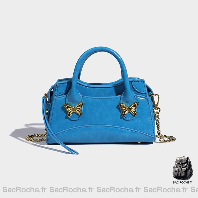 Sac Main Femme Polyvalent Bleu / 20X12X8Cm À