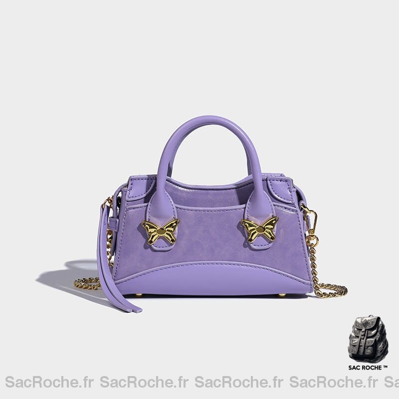 Sac Main Femme Polyvalent Violet / 20X12X8Cm À