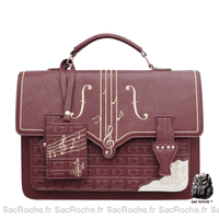 Sac Main Femme Porté Main - modèle Bordeaux / 34x8x24cm - Sac Roche ™