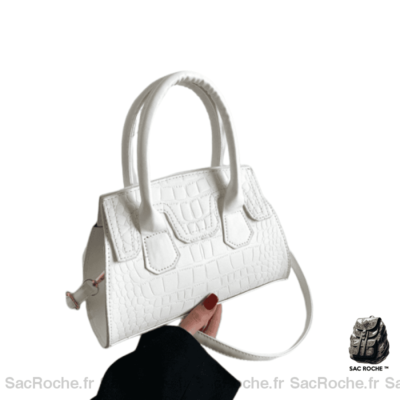 Sac Main Femme Porté Épaule Blanc À