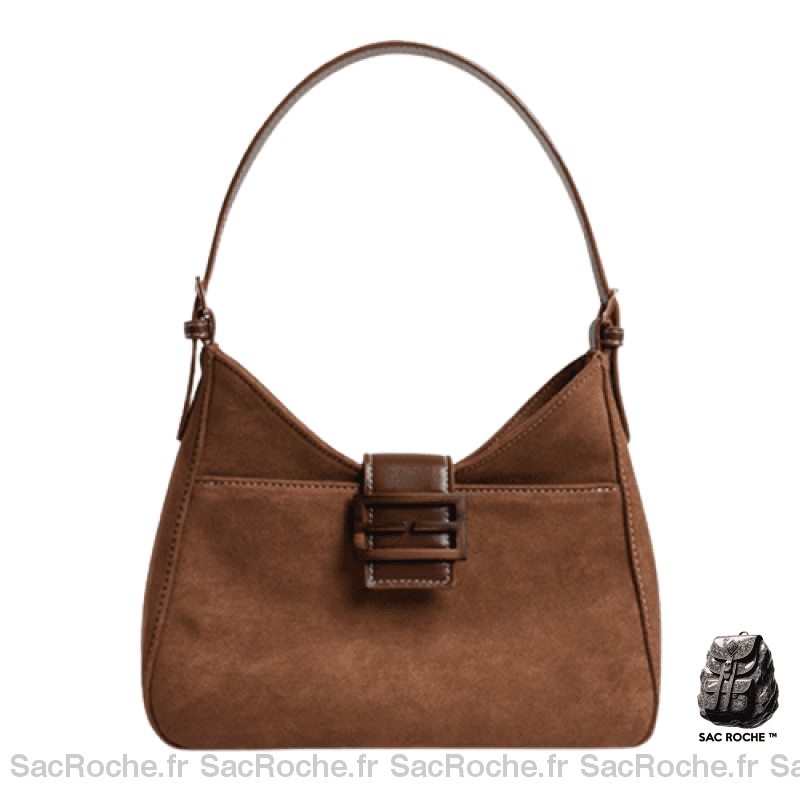 Sac Main Femme Porté Épaule Marron / 27X16X6Cm À