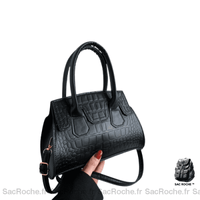 Sac Main Femme Porté Épaule - modèle Noir - Sac Roche ™