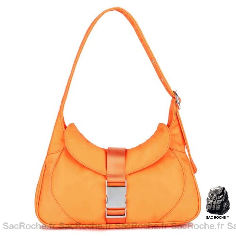 Sac Main Femme Porté Épaule Orange À