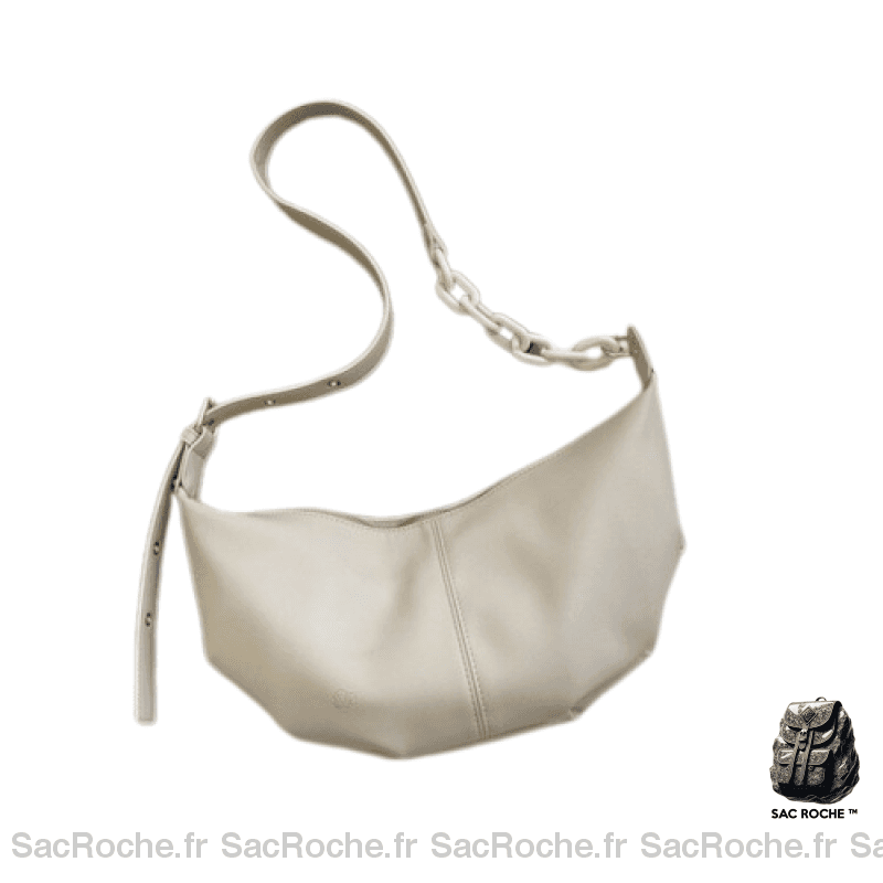 Sac Main Femme Porté Épaule Tendance Blanc / 35X17X6Cm À