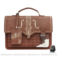 Sac Main Femme Porté Main - modèle Marron clair / 34x8x24cm - Sac Roche ™
