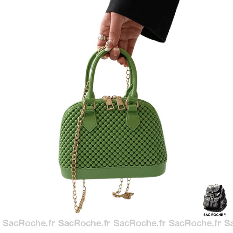 Sac Main Femme Printemps 2021 Vert / 18X14X9Cm À