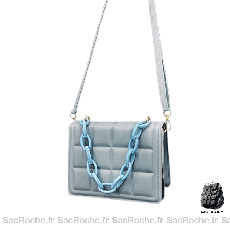 Sac Main Femme Printemps Bleu / 20X6X14Cm À