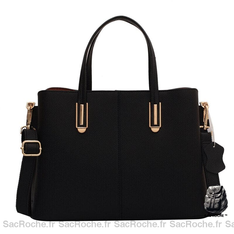 Sac Main Femme Professionnel Noir / 35 X 13 24Cm À