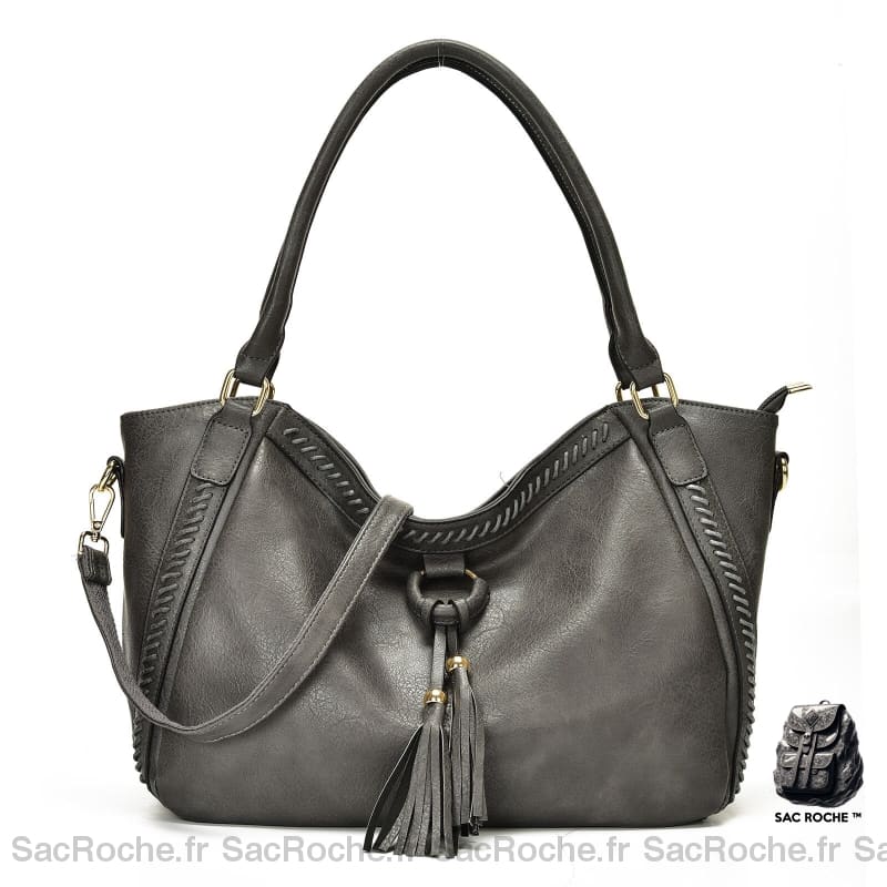 Sac Main Femme Qualité Supérieure Gris À