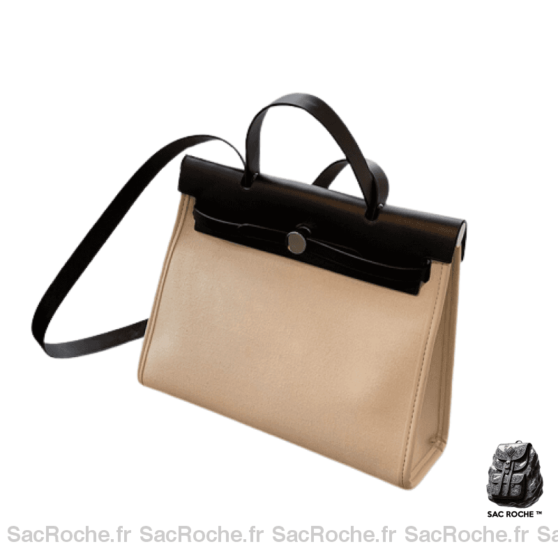 Sac Main Femme Rabas Noir Et Blanc / 30X25X10Cm À