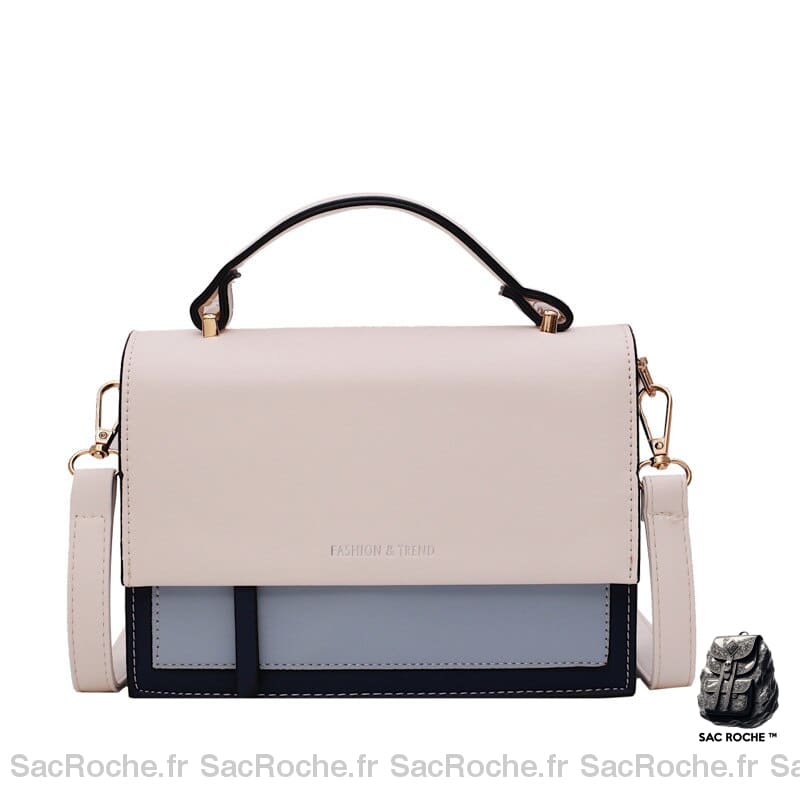 Sac Main Femme Rigide Pas Cher Bleu / 20.5X15.5X7Cm À Main Femme