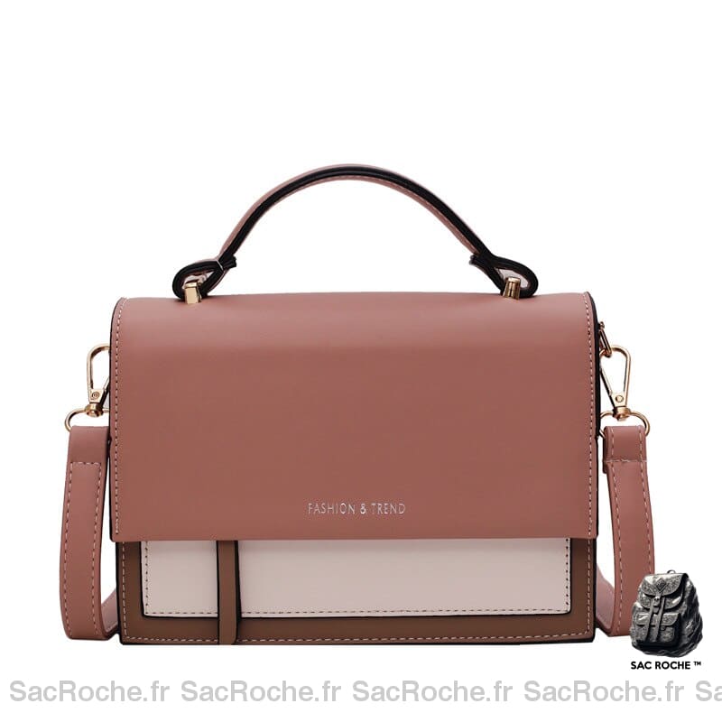 Sac Main Femme Rigide Pas Cher Rose / 20.5X15.5X7Cm À Main Femme