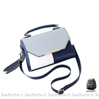 Sac Main Femme Rigide Petit - modèle Bleu foncé - Sac Roche ™