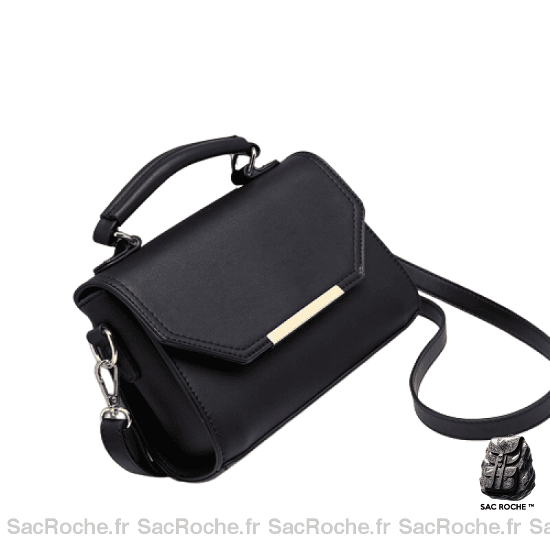 Sac Main Femme Rigide Petit Noir Uni À