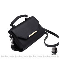 Sac Main Femme Rigide Petit - modèle Noir uni - Sac Roche ™