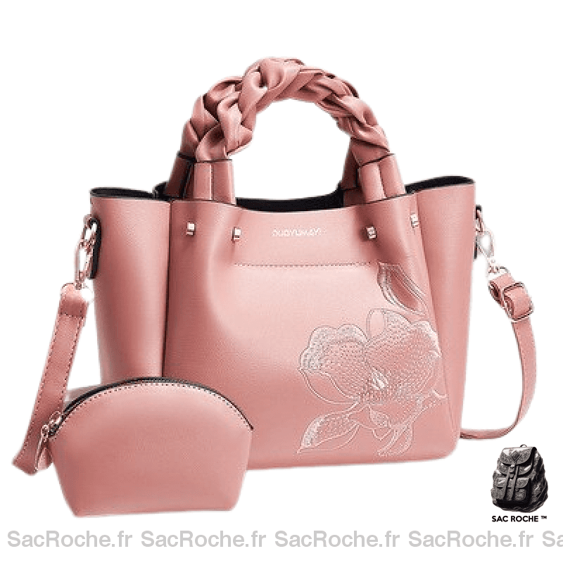 Sac Main Femme Rose Fleuri / (20Cm<Max Length<30Cm) À