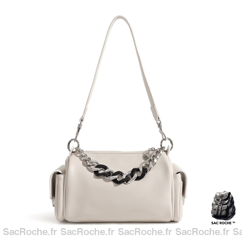 Sac Main Femme Sangle Blanc / 27X12X16Cm À