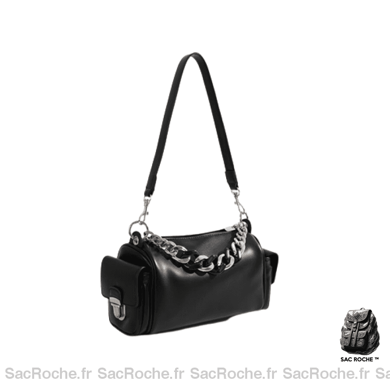 Sac Main Femme Sangle Noir / 27X12X16Cm À