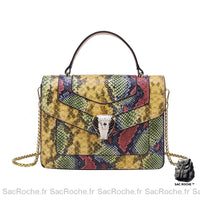 Sac Main Femme Serpent - modèle Jaune / 24cmx19cmx7cm - Sac Roche ™