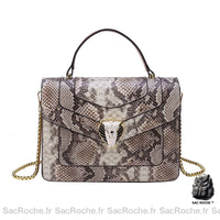 Sac Main Femme Serpent - modèle Marron clair / 24cmx19cmx7cm - Sac Roche ™