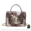 Sac Main Femme Serpent Marron Foncé / 24Cmx19Cmx7Cm À