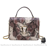 Sac Main Femme Serpent - modèle Marron foncé / 24cmx19cmx7cm - Sac Roche ™