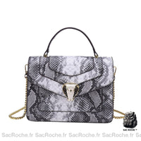 Sac Main Femme Serpent - modèle Noir / 24cmx19cmx7cm - Sac Roche ™