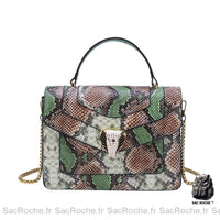 Sac Main Femme Serpent - modèle Vert / 24cmx19cmx7cm - Sac Roche ™