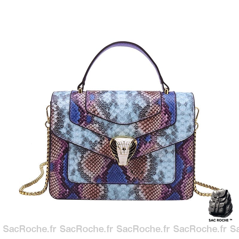 Sac Main Femme Serpent Violet / 24Cmx19Cmx7Cm À