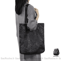 Sac Main Femme Shopper Grand - modèle Noir / 36x6x39cm - Sac Roche ™
