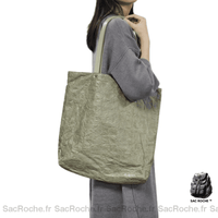Sac Main Femme Shopper Grand - modèle Vert / 36x6x39cm - Sac Roche ™