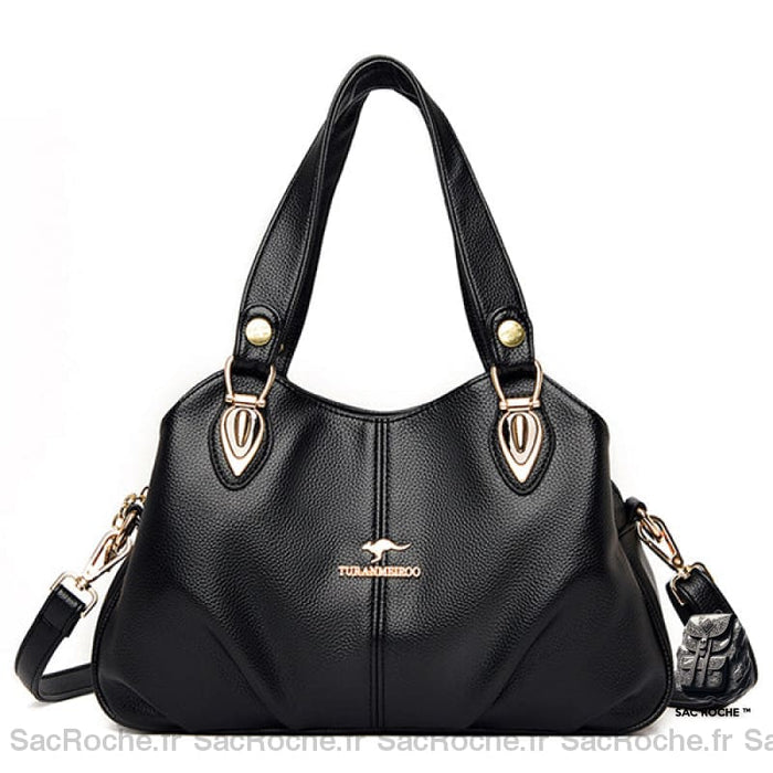 Sac Main Femme Simili Cuir Noir Élégant Sac À Main Femme