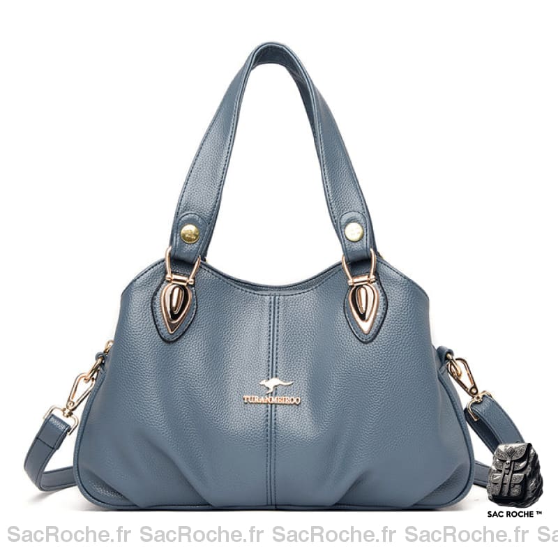 Sac Main Femme Simili Cuir Noir Élégant Bleu Sac À Main Femme