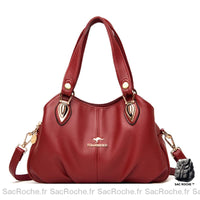 Sac Main Femme Simili Cuir Noir Élégant - modèle Bourgogne - Sac Roche ™