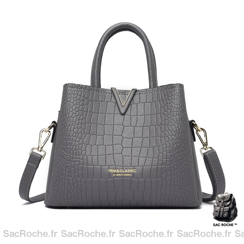 Sac Main Femme Simplicité Gris À