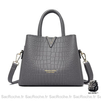Sac Main Femme Simplicité - modèle Gris - Sac Roche ™