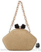 Sac Main Femme Soirée Élégant - modèle Doré / 21cm - Sac Roche ™