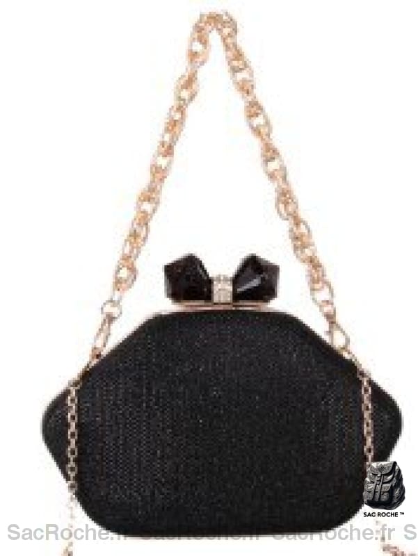 Sac Main Femme Soirée Élégant Noir / 21Cm À