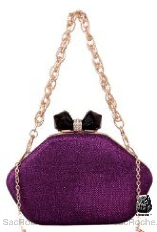 Sac Main Femme Soirée Élégant Violet / 21Cm À