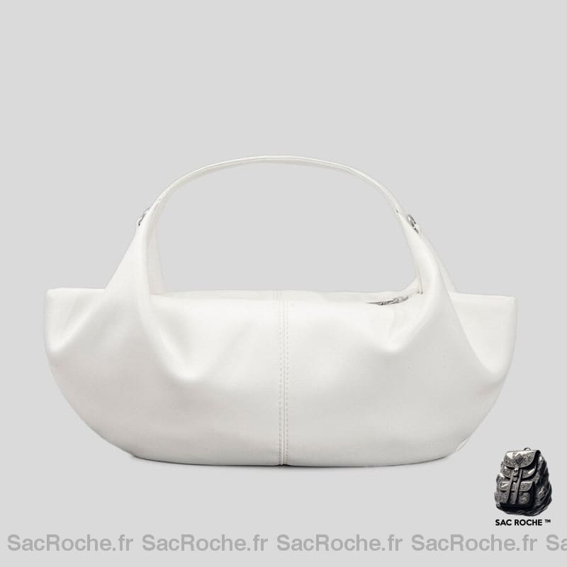 Sac Main Femme Souple Cuir Blanc À