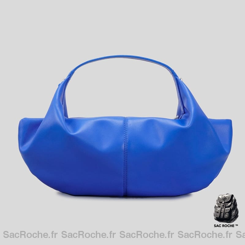 Sac Main Femme Souple Cuir Bleu À