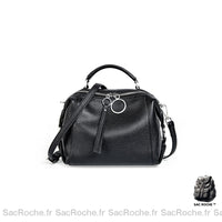 Sac Main Femme Souple Cuir Italien - modèle Noir / 23cm - Sac Roche ™