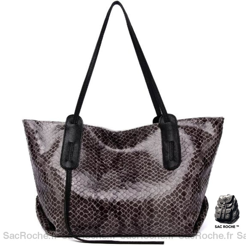 Sac Main Femme Style Cabas Original Gris À