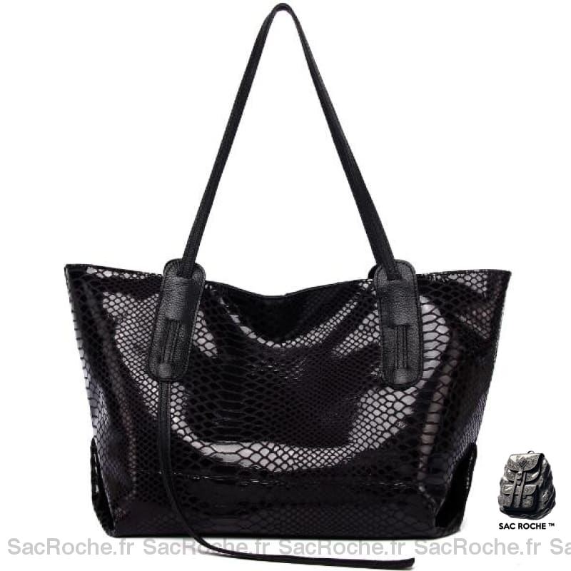 Sac Main Femme Style Cabas Original Noir À