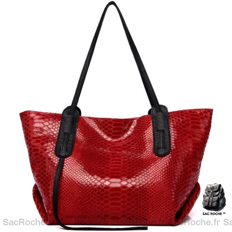 Sac Main Femme Style Cabas Original Rouge À